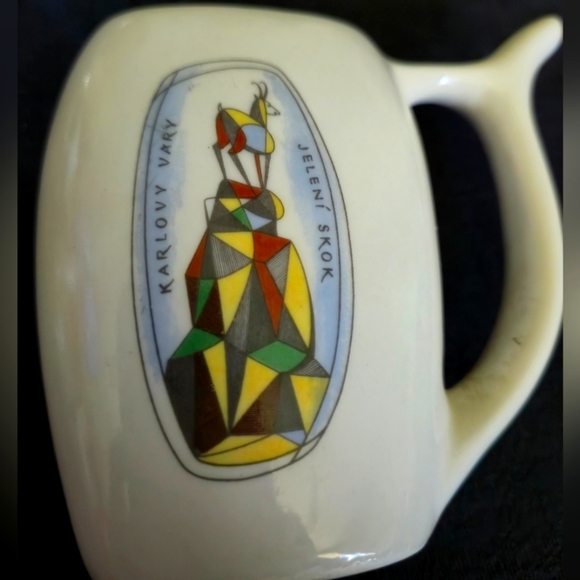 Karlovy Vary Jelení Skok Spa Sipping Cup | Czech Ceramic Souvenir - Picture 1 of 6